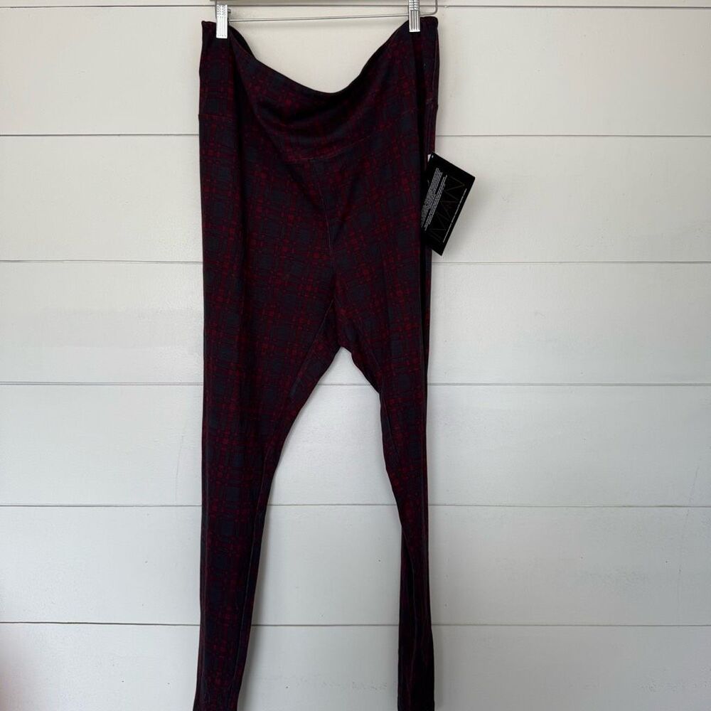 Iman Women’s 2X Red Patterned Pull on Pants Leggings New